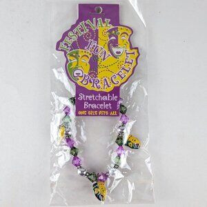 NEW Mardi Gras Stretch Bracelet - Masks